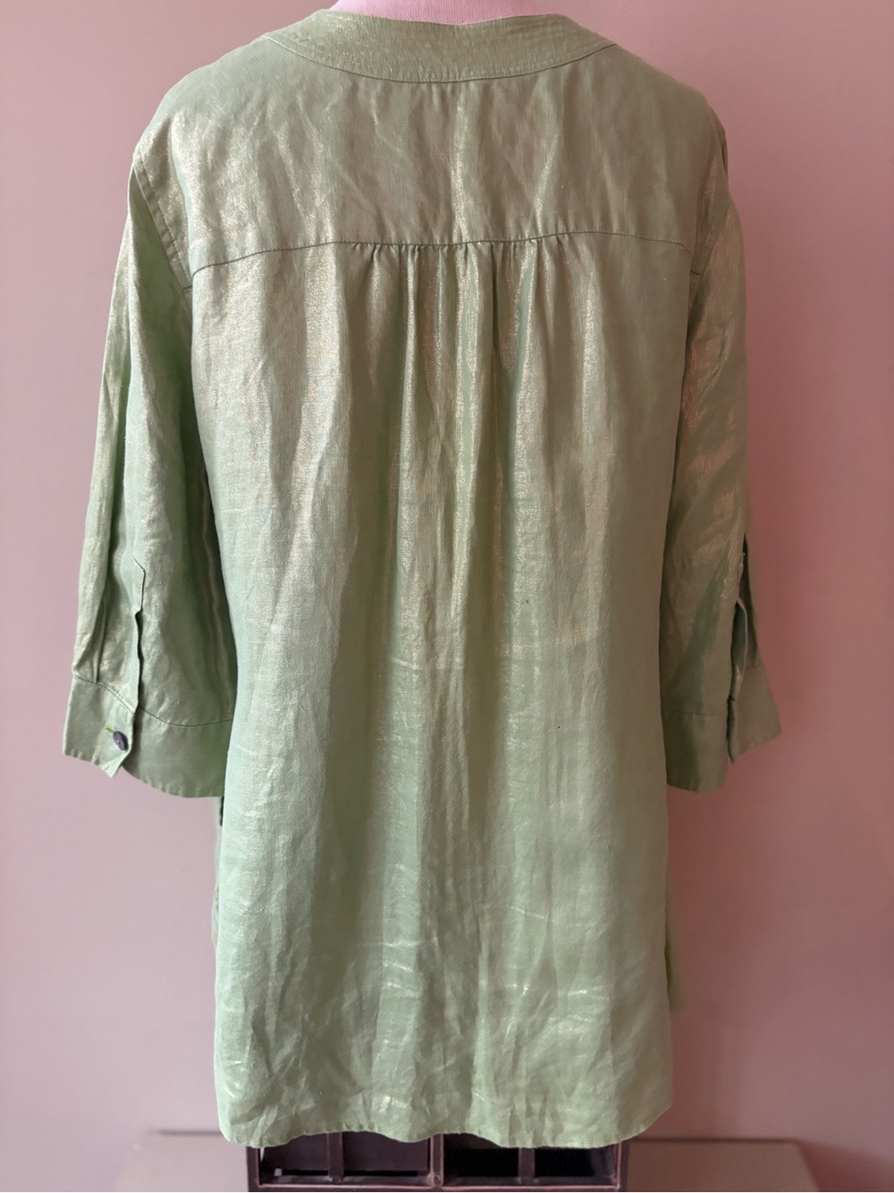Jones New York Light Green Tunic Top Sz 10 classy monochrome - Picture 9 of 13